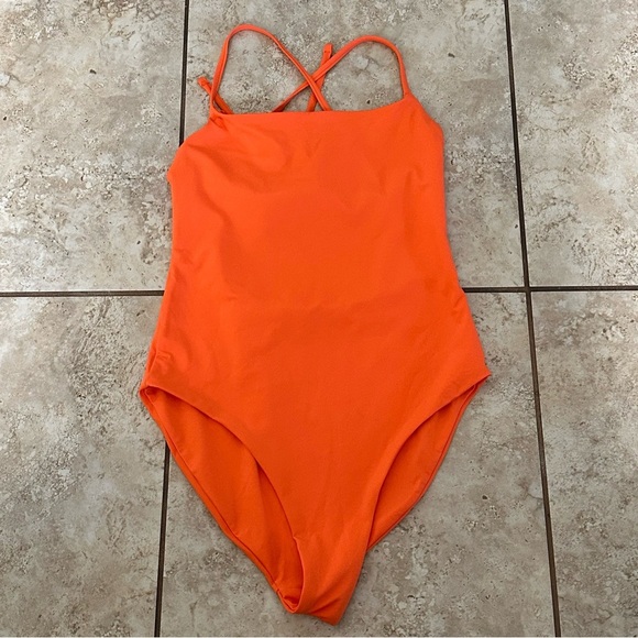 GIRLFRIEND COLLECTIVE Clemente One Piece Swimsuit Spritz Orange size XS - Picture 6 of 11